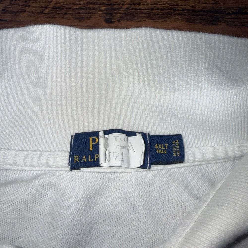 Polo Ralph Lauren Men's 4XLT Big & Tall White Pink Gradient Cotton Polo - Picture 4 of 6